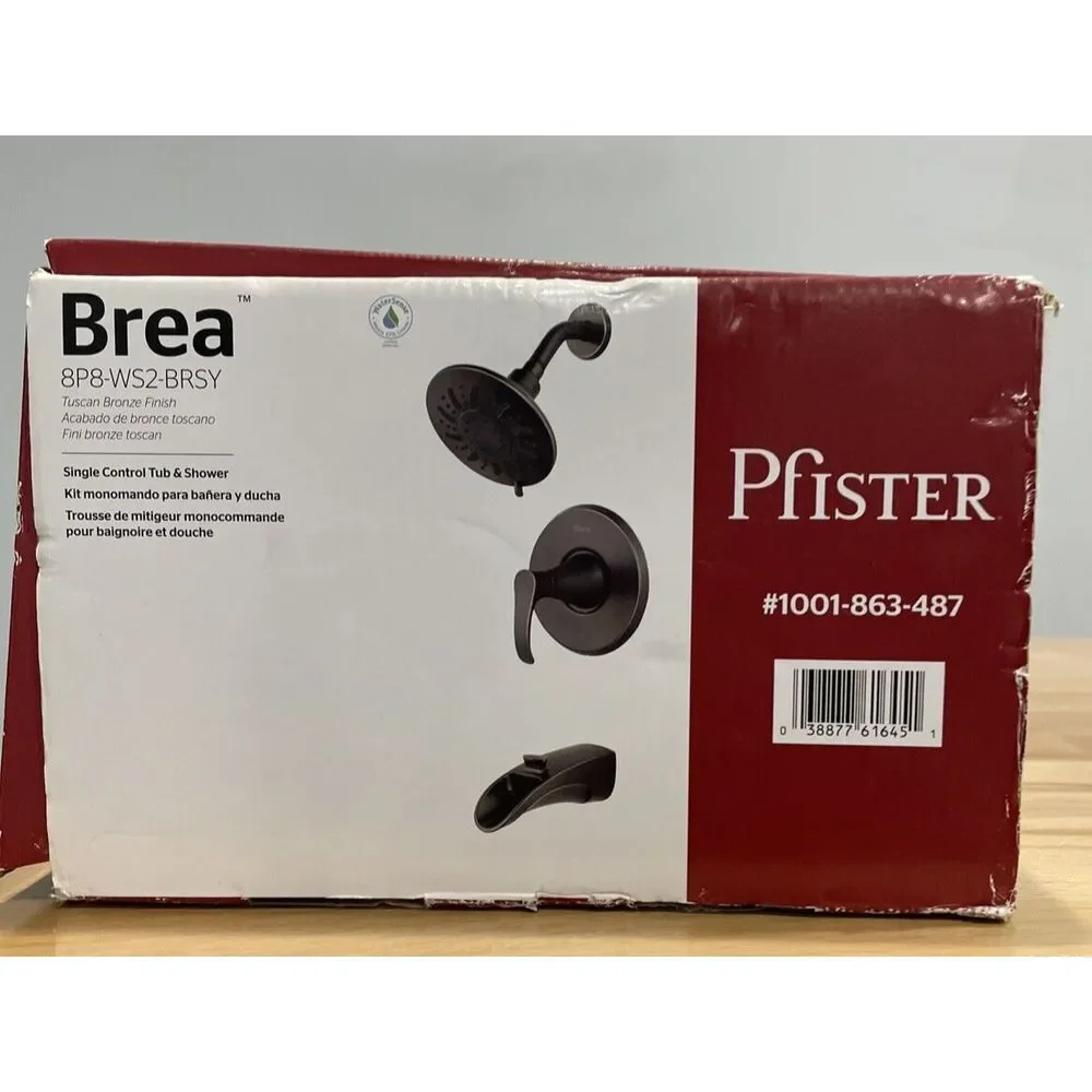 Pfister 8P8-WS2-LRSB Ladera 1-Handle 3-Spray Tub and Shower Faucet - Matte Black